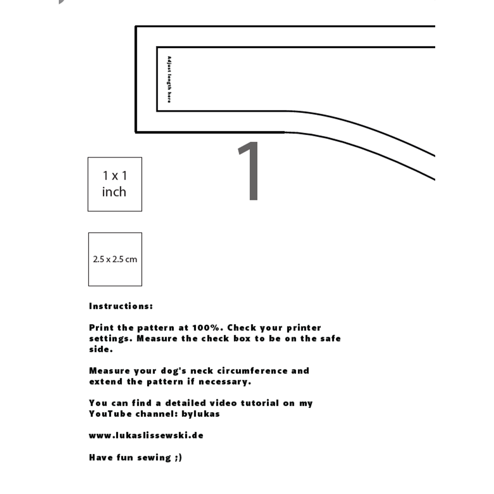 PDF Schnittmuster Hundehalstuch