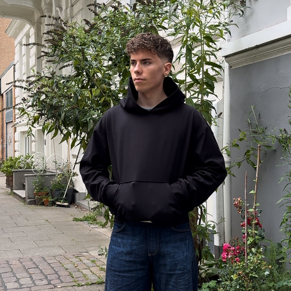 PDF Schnittmuster Hoodie Heavy – selbstgenähter Oversize Kapuzenpullover im Cropped Style