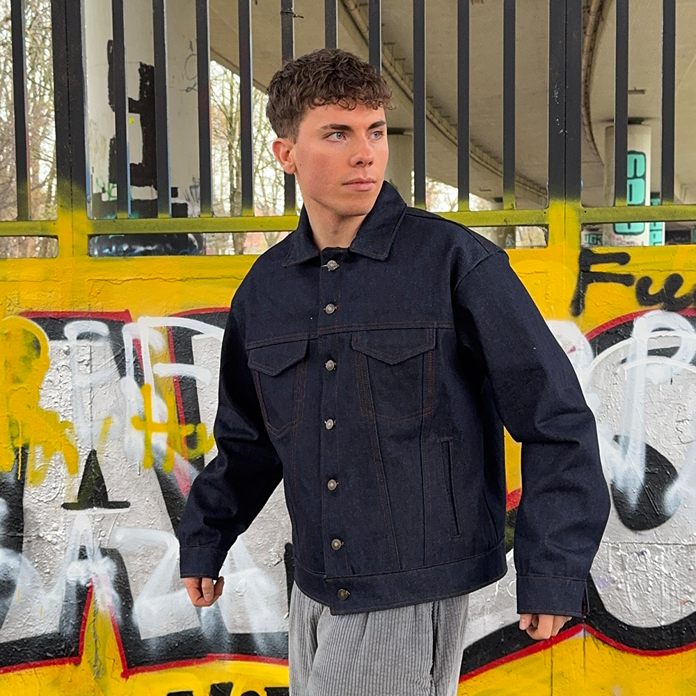 Jeans Jacke DIY Kit | 2.5m Heavy Denim Stoff & Schnittmuster XXS-2XL