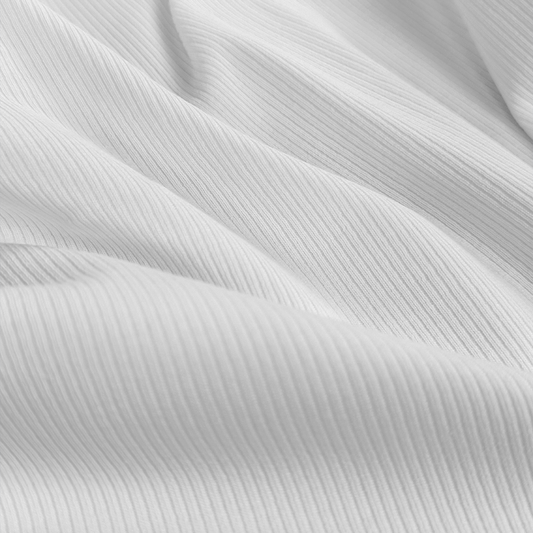 Jersey Rib Stoff Naturweiß | 240 g/m² | 95% Baumwolle / 5% Elasthan