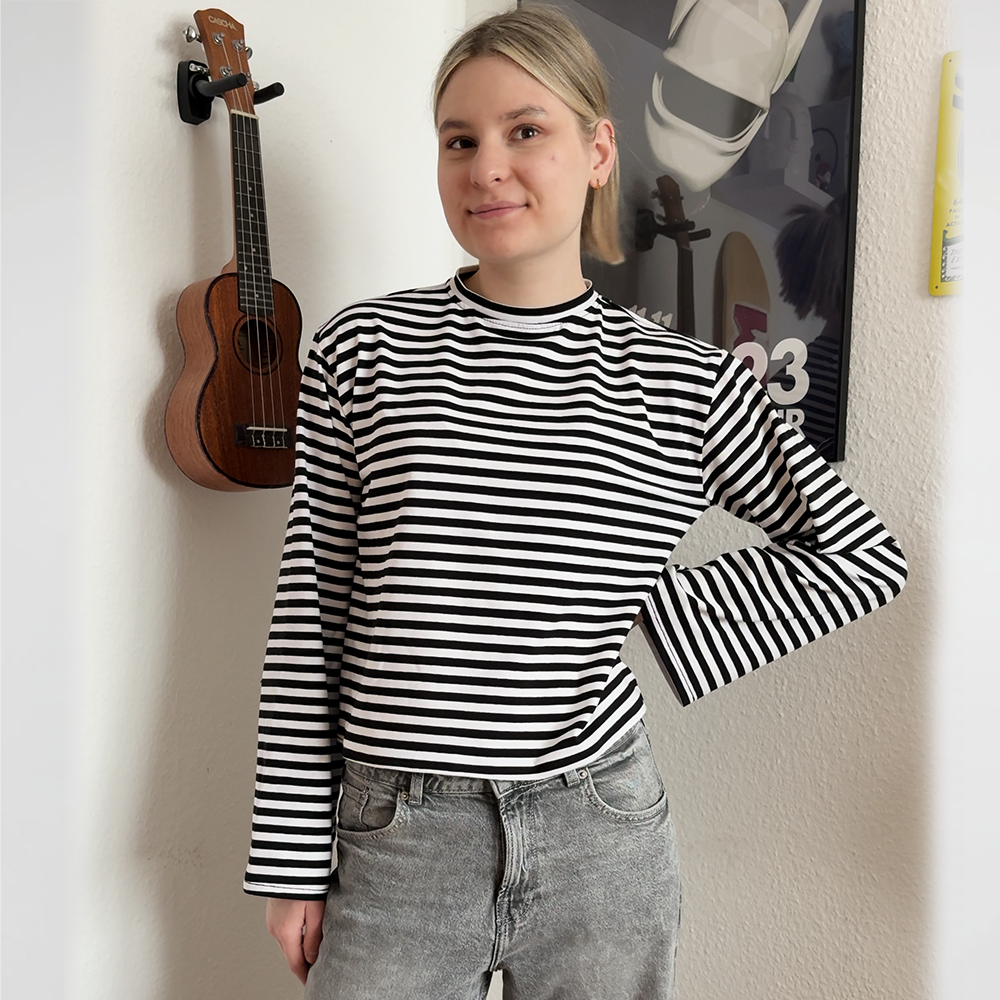 Oversized Longsleeve DIY Kit | 2m Jersey Streifen Stoff & Schnittmuster XXS-2XL