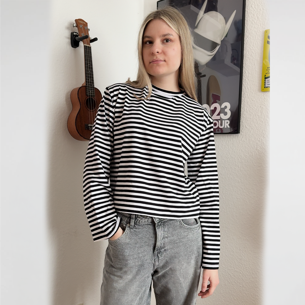 Oversized Longsleeve DIY Kit | 2m Jersey Streifen Stoff & Schnittmuster XXS-2XL