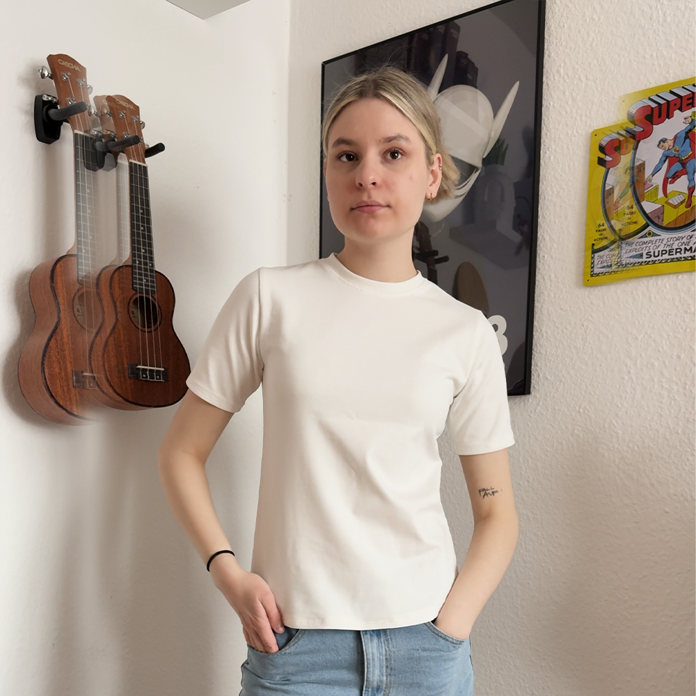 Women's T-Shirt DIY Kit | 1m Premium Jersey Stoff & 0.1m Bündchenstoff & Schnittmuster 3XS-3XL