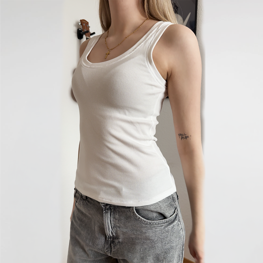 Women's Tank Top DIY Kit | 1m Jersey Rib Stoff Naturweiß & Schnittmuster 3XS-3XL