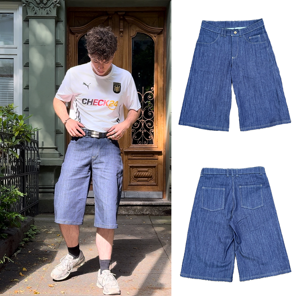 Oversize Jorts genäht aus PDF Schnittmuster – Jeans Shorts im Baggy Look XS bis XXL