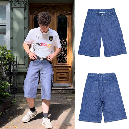 Oversize Jorts genäht aus PDF Schnittmuster – Jeans Shorts im Baggy Look XS bis XXL