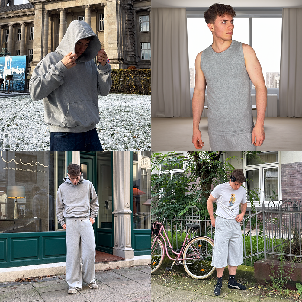 PDF Schnittmuster Sweat Bundle – Oversize Hoodie, Tanktop, Jogginghose, Jorts nähen 