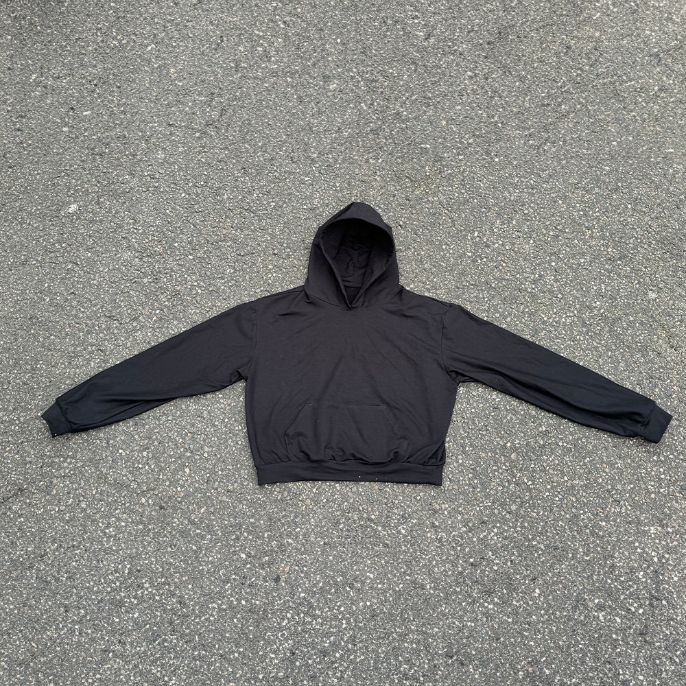 DIY Hoodie Heavy nähen – schwarzer Cropped Oversize Hoodie aus PDF Schnittmuster